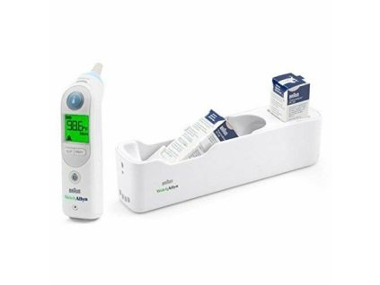 BRAUN Thermoscan Pro 6000-300 ušný teplomer s náhradnými krytmi pre nemocničné účely