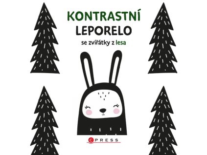 Kontrastní leporelo se zvířátky z lesa