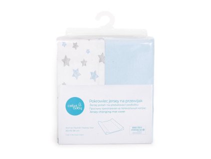 CEBA Poťah na prebaľovaciu podložku 50x70-80 cm 2 ks Blue+Blue Stars