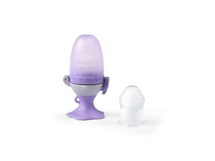 BABYONO Cumlík silikónový na kŕmenie Flower violet 6m+