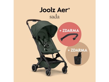 AER+ kočík | Forest green l SET s madlom a držiakom na nápoj