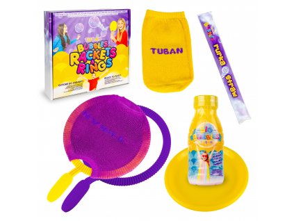 Sada Rakety a obruče na bubliny + tekutina 250 ml