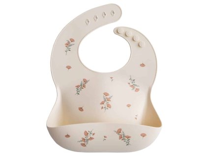Pink Flowers Silicone Bib p