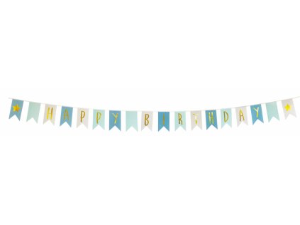 A3218 Jabadabado Banner Happy Birthday Modrý