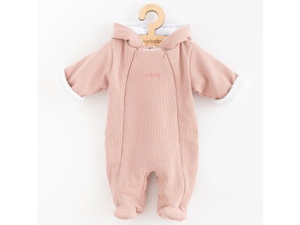 Dojčenská kombinéza s kapucňou New Baby Frosty pink, 62 (3-6m) - 53763