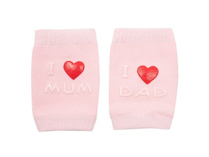 Detské nákolenníky New Baby s ABS I Love Mum and Dad ružové - 47595