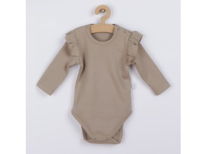 Dojčenské body s dlhým rukávom Nicol Ella béžové, 74 (6-9m) - 48250