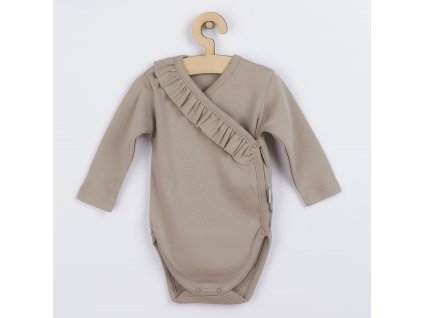 Dojčenské bavlnené body s bočným zapínaním Nicol Ella béžové, 56 (0-3m) - 48254