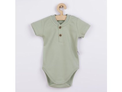 Dojčenské bavlnené body s krátkym rukávom Nicol Ivo zelená, 74 (6-9m) - 50964