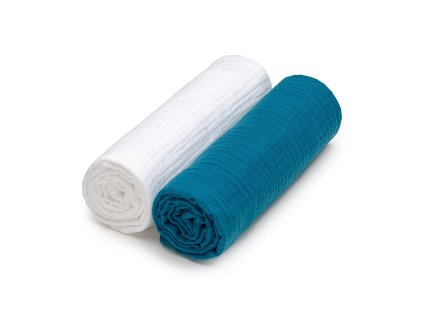 T-TOMI Mušelínové plienky White + Petrol