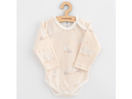 Dojčenské bavlnené body s dlhým rukávom New Baby Husičky, 74 (6-9m) - 56345