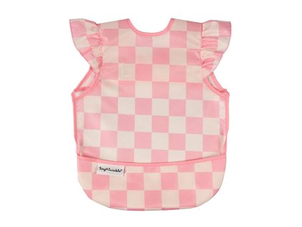 Tiny Twinkle Zásterka s podbradníkom a volánikmi, S - Pink Checkers