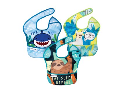 Tiny Twinkle Podbradník 3 ks - Sloth Shark Llama