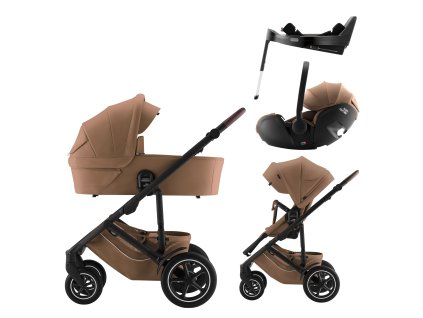 Set kočík Smile 5Z + hlboká korba + autosedačka Baby-Safe PRO + Vario Base 5Z Lux, Warm Caramel