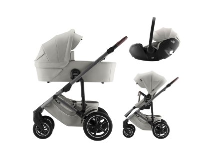 Set kočík Smile 5Z + hlboká korba + autosedačka Baby-Safe PRO Lux, Linen Grey