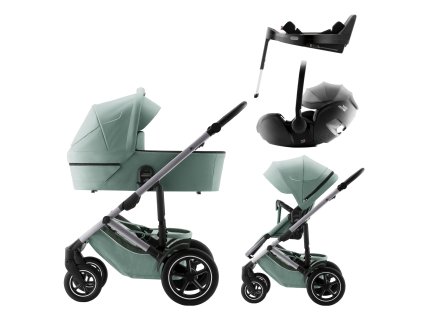 Set kočík Smile 5Z + hlboká korba + autosedačka Baby-Safe PRO + Vario Base 5Z Style, Jade Green