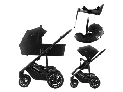 Set kočík Smile 5Z + hlboká korba + autosedačka Baby-Safe PRO + Vario Base 5Z Classic, Space Black