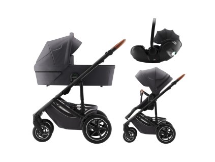 Set kočík Smile 5Z + hlboká korba + autosedačka Baby-Safe PRO Classic, Midnight Grey