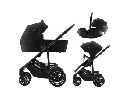 Set kočík Smile 5Z + hlboká korba + autosedačka Baby-Safe PRO Classic, Space Black