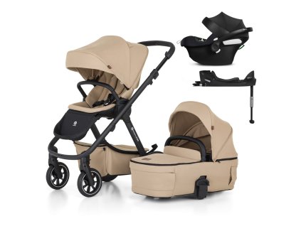 PETITE&MARS Kočík kombinovaný ICON 2v1 Mocha Beige LITE RWS + CYBEX Aton B2 i-Size + základňa