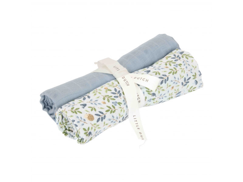 E-shop Little Dutch Plienky 70x70cm Forest Adventure & Denim Blue 2 ks
