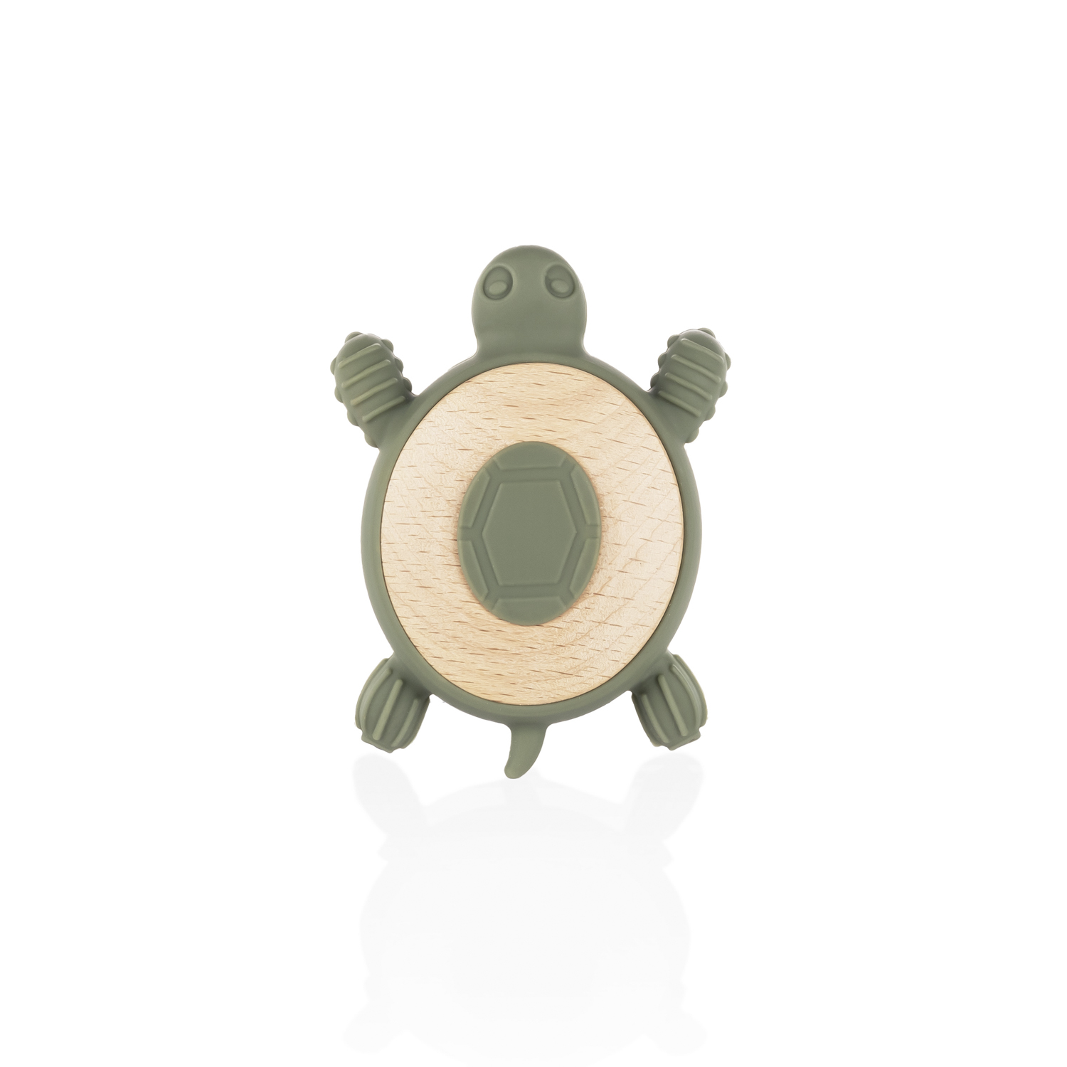 E-shop ZOPA Silikónové drevené hryzátko Turtle, Forest Green