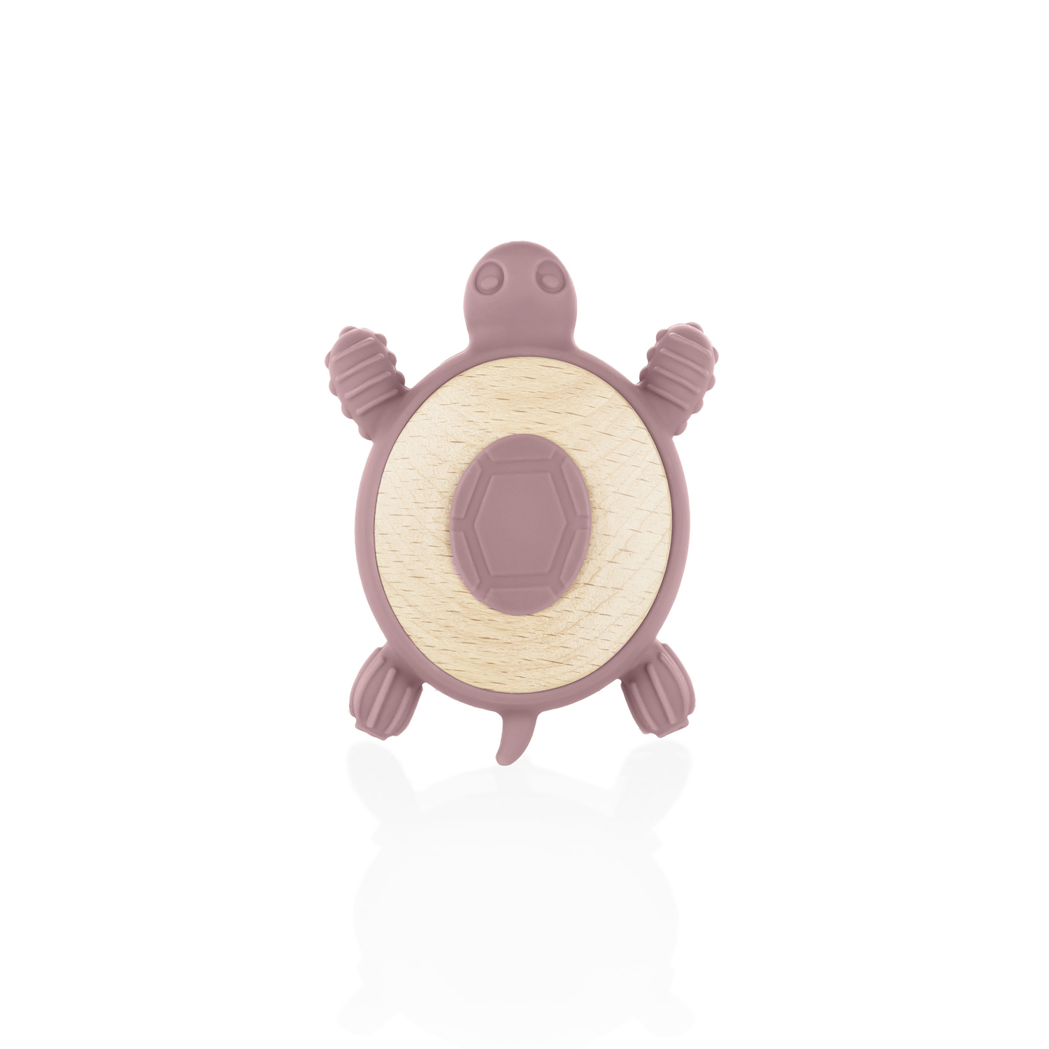 E-shop ZOPA Silikónové drevené hryzátko Turtle, Old Pink