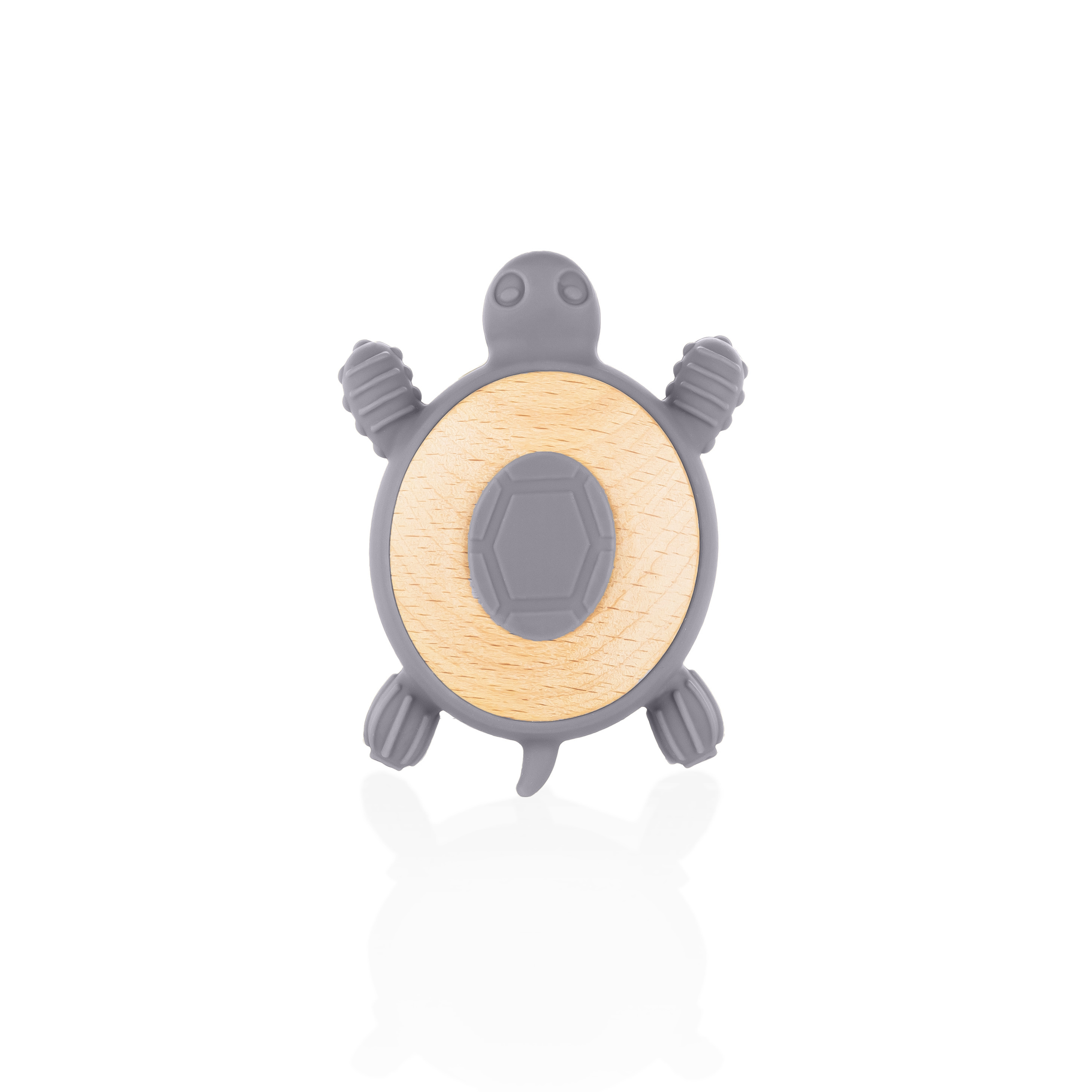 E-shop ZOPA Silikónové drevené hryzátko Turtle, Dove Grey