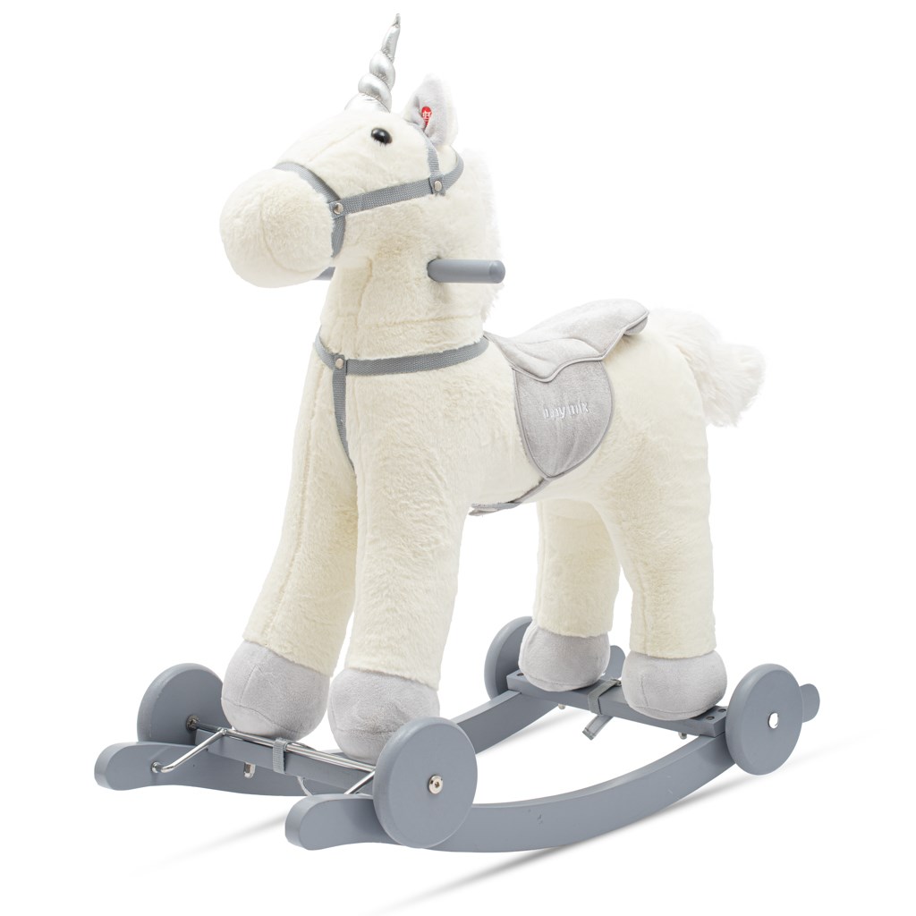 E-shop Hojdacia hračka s melódiou a kolieskami Unicorn Baby Mix biela - 56427