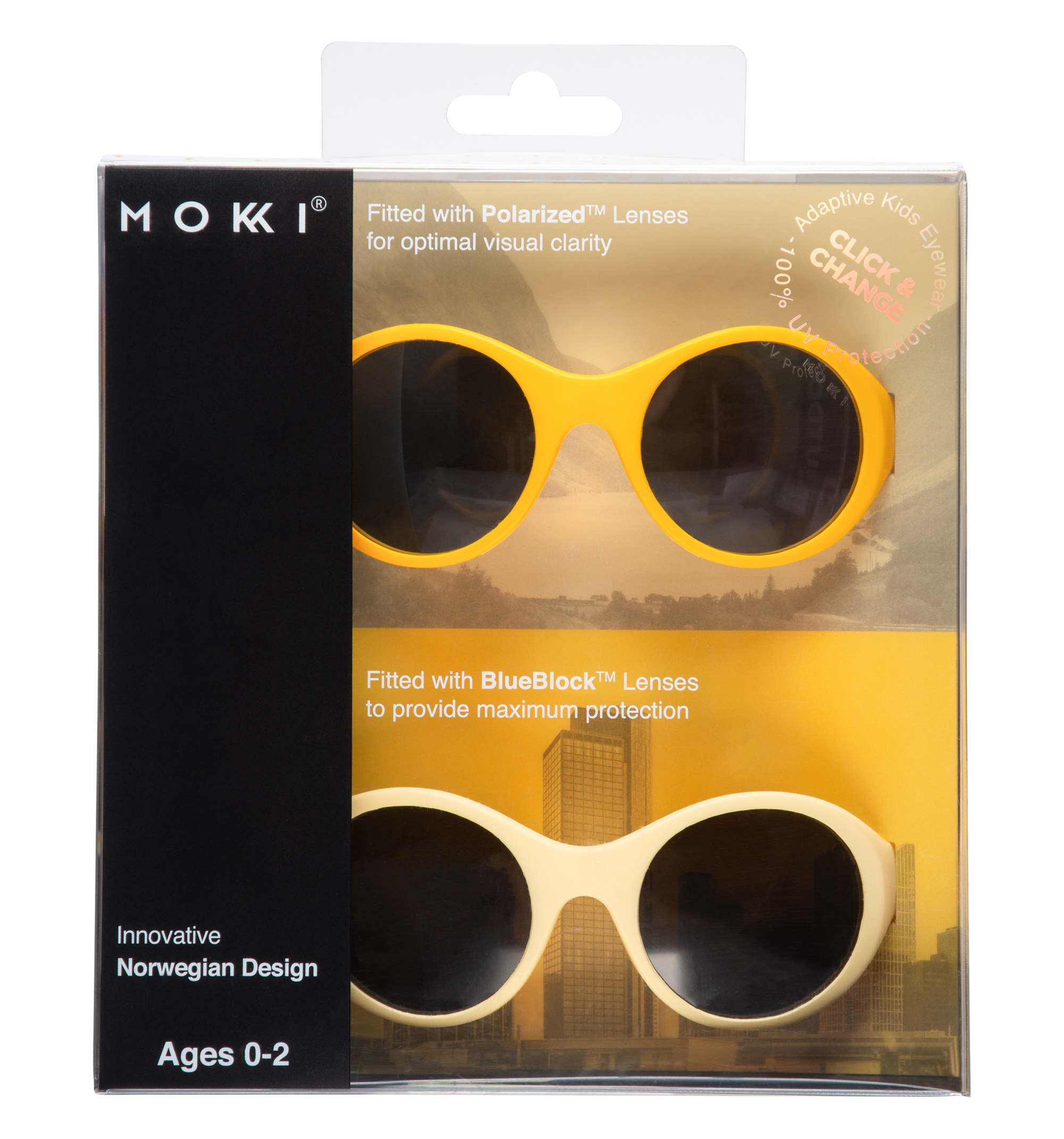 E-shop Mokki Click&Change okuliare pre deti 0-2r, žlté