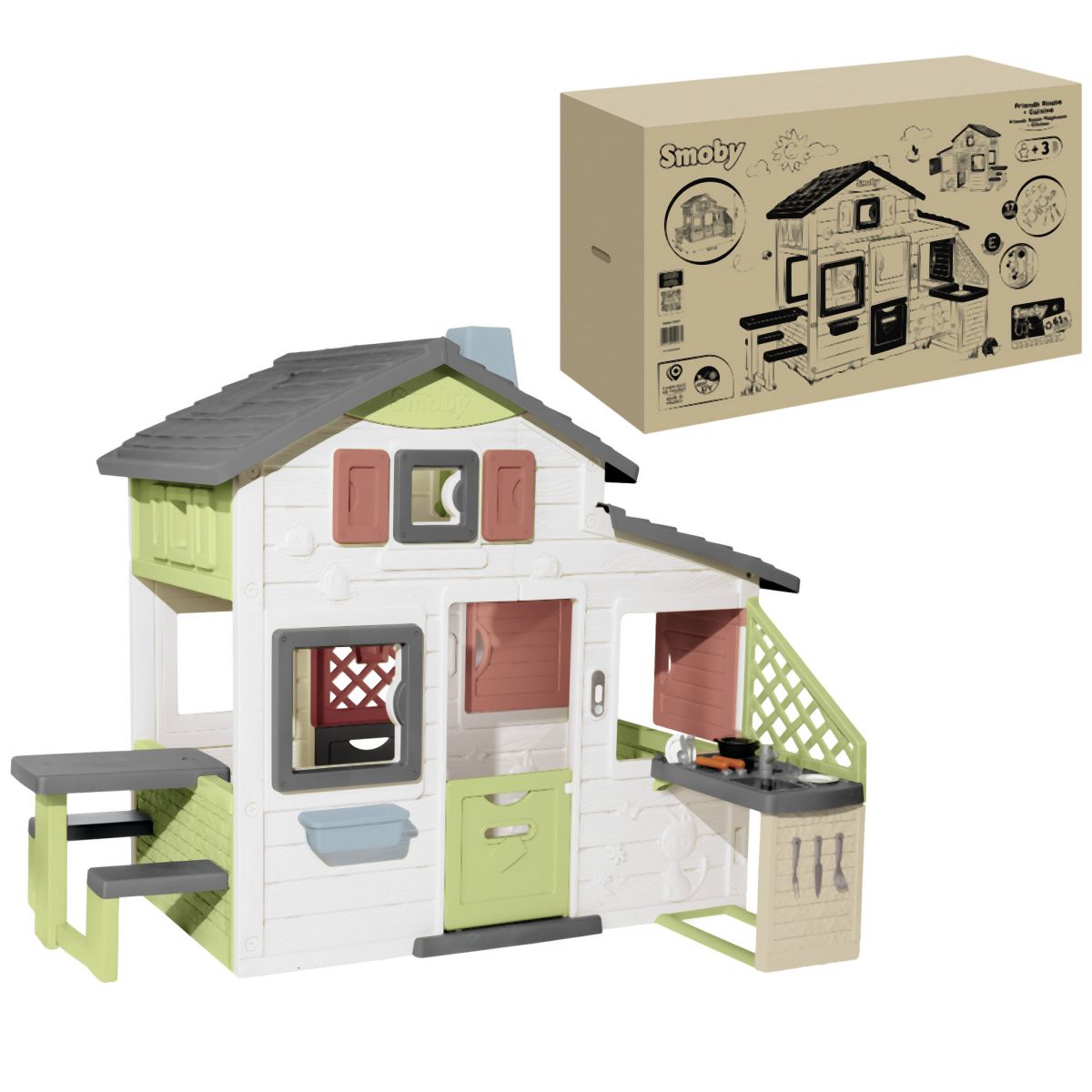 E-shop Smoby Domček Life Friends House s kuchyňou rozšíriteľný