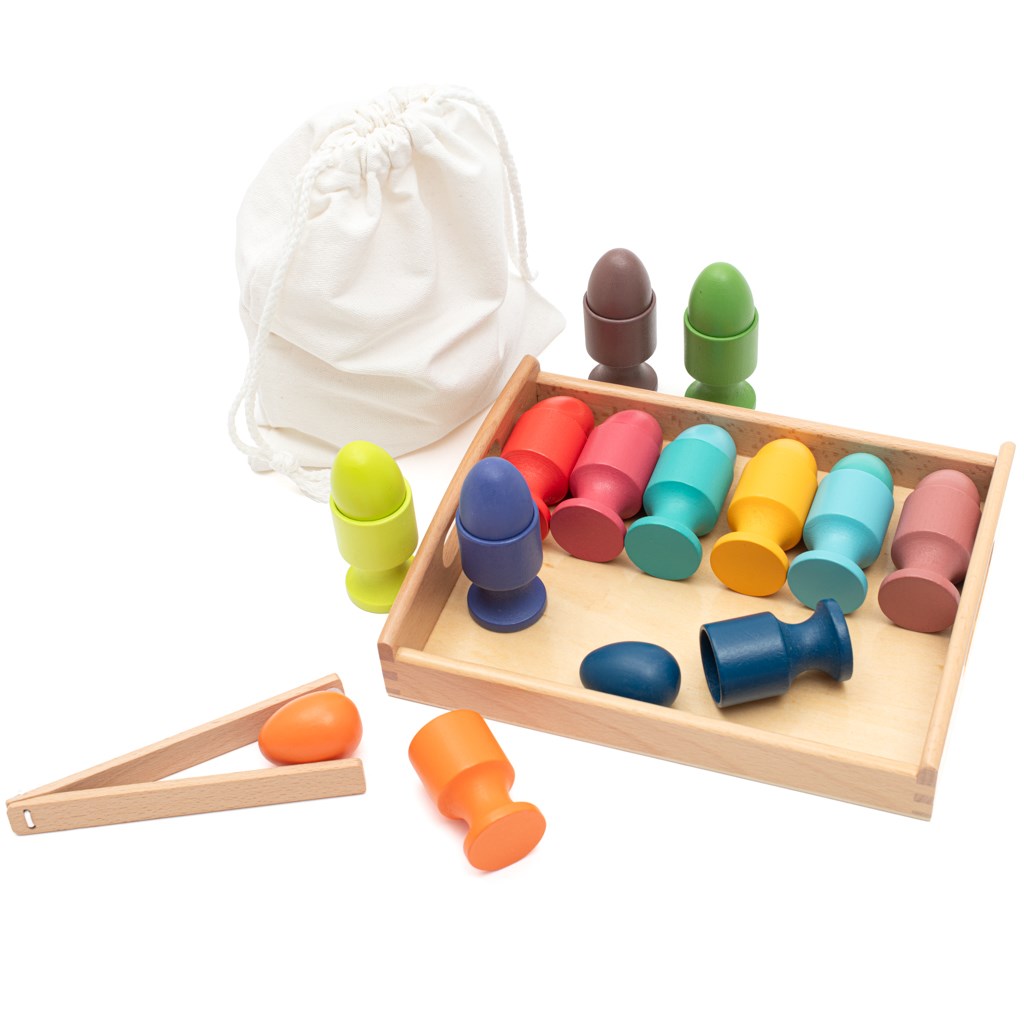 E-shop Drevená vkladačka vajíčka Montessori Baby Mix - 57341