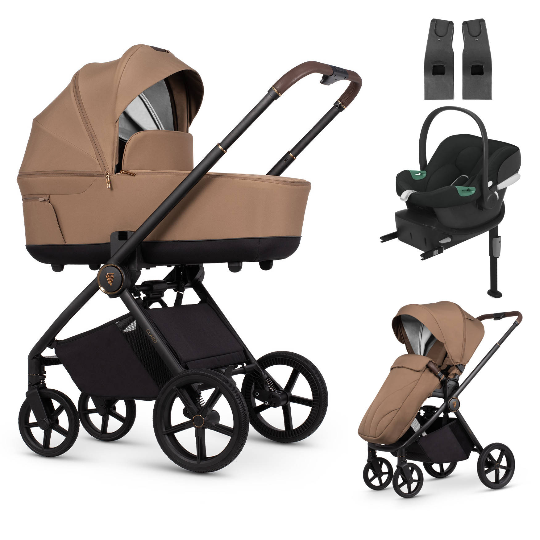 Venicci kočík CLARO 4v1 s Cybex Aton B2 + základňa, Caramel