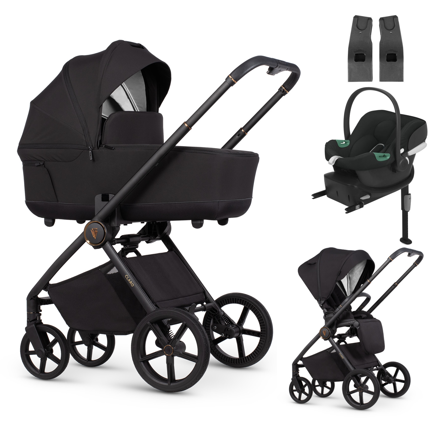 Venicci kočík CLARO 4v1 s Cybex Aton B2 + základňa, Noir
