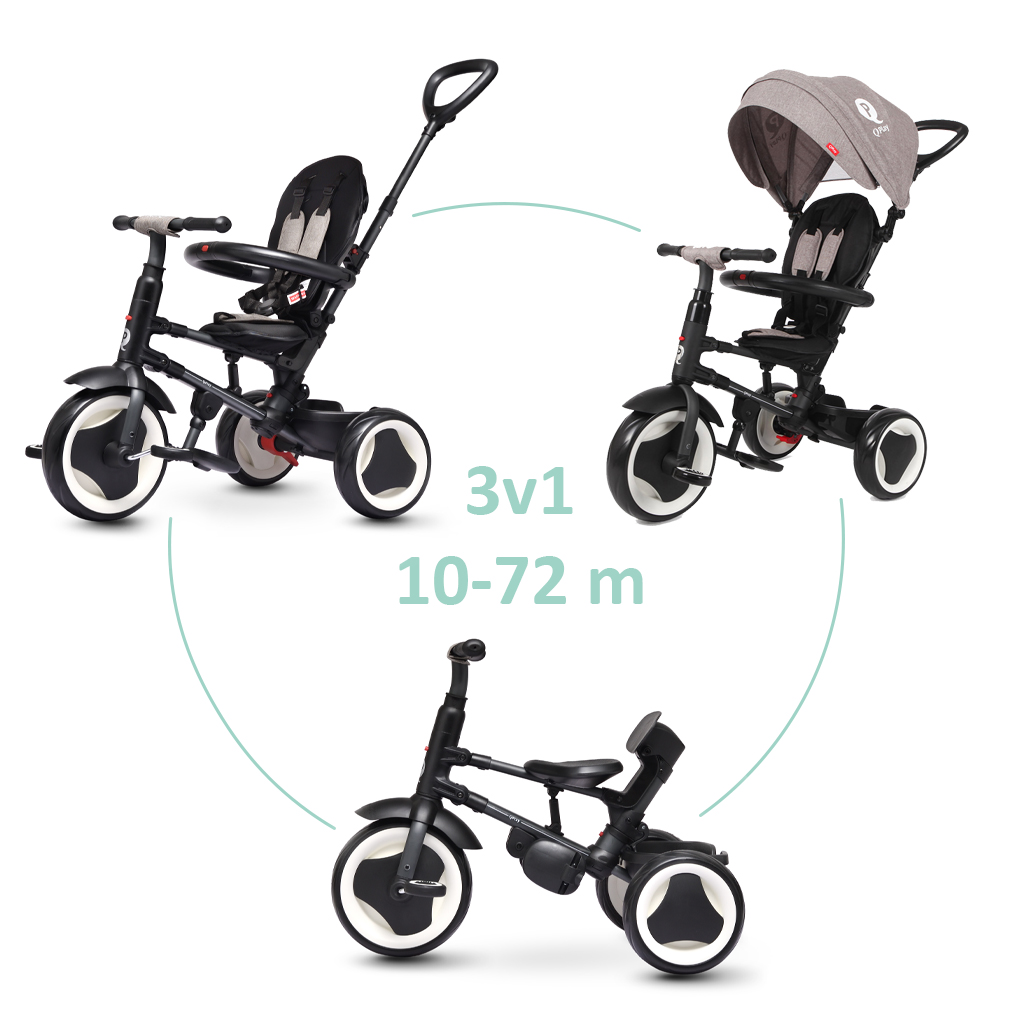 E-shop QPLAY Trojkolka Rito eva Grey, vek 10-72 mesiacov
