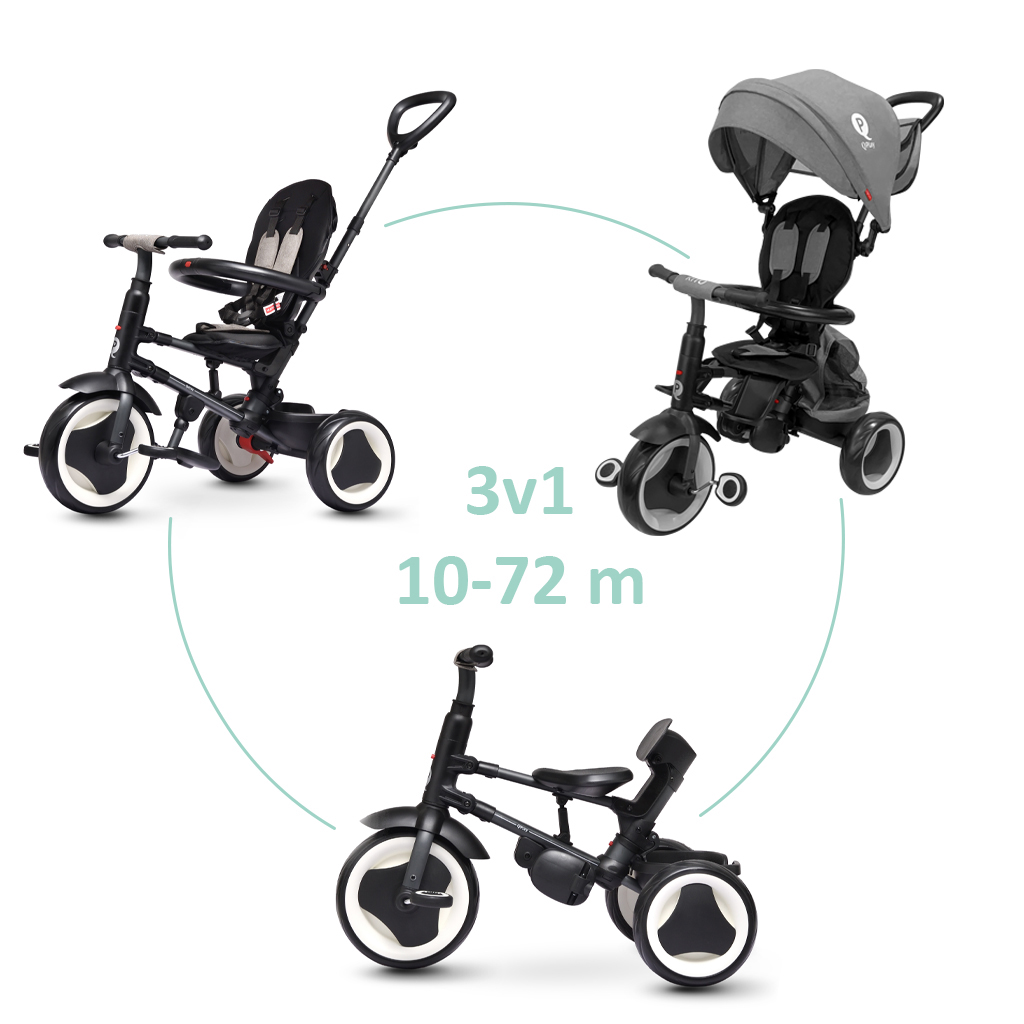 E-shop QPLAY Trojkolka Rito eva plus Grey, vek 10-72 mesiacov