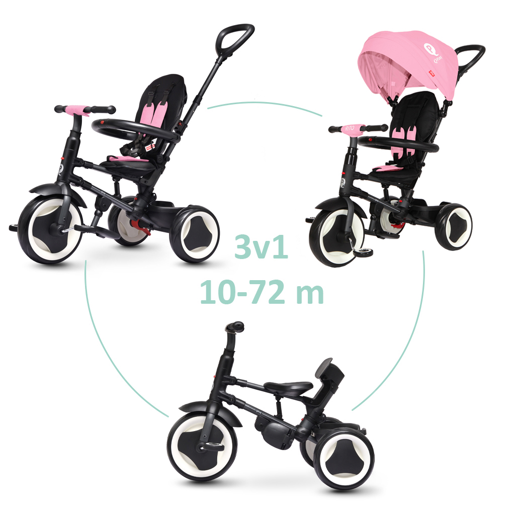 E-shop QPLAY Trojkolka Rito eva Pink, vek 10-72 mesiacov