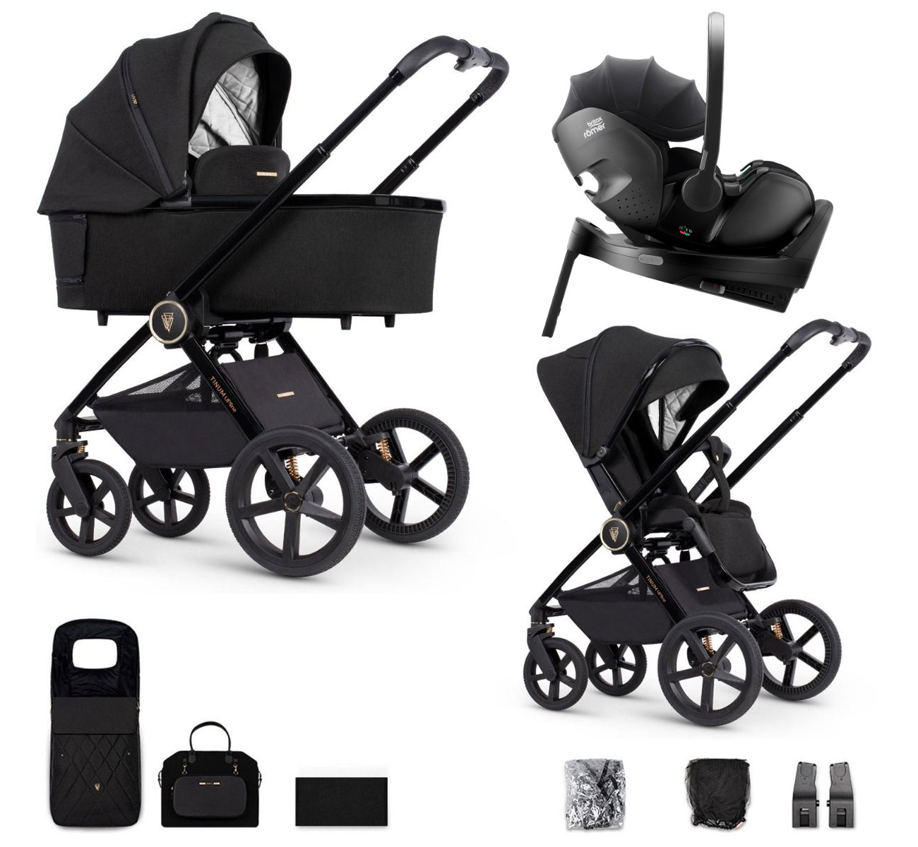 E-shop Venicci Tinum UPline + Baby Safe Pro + Vario Base, all black