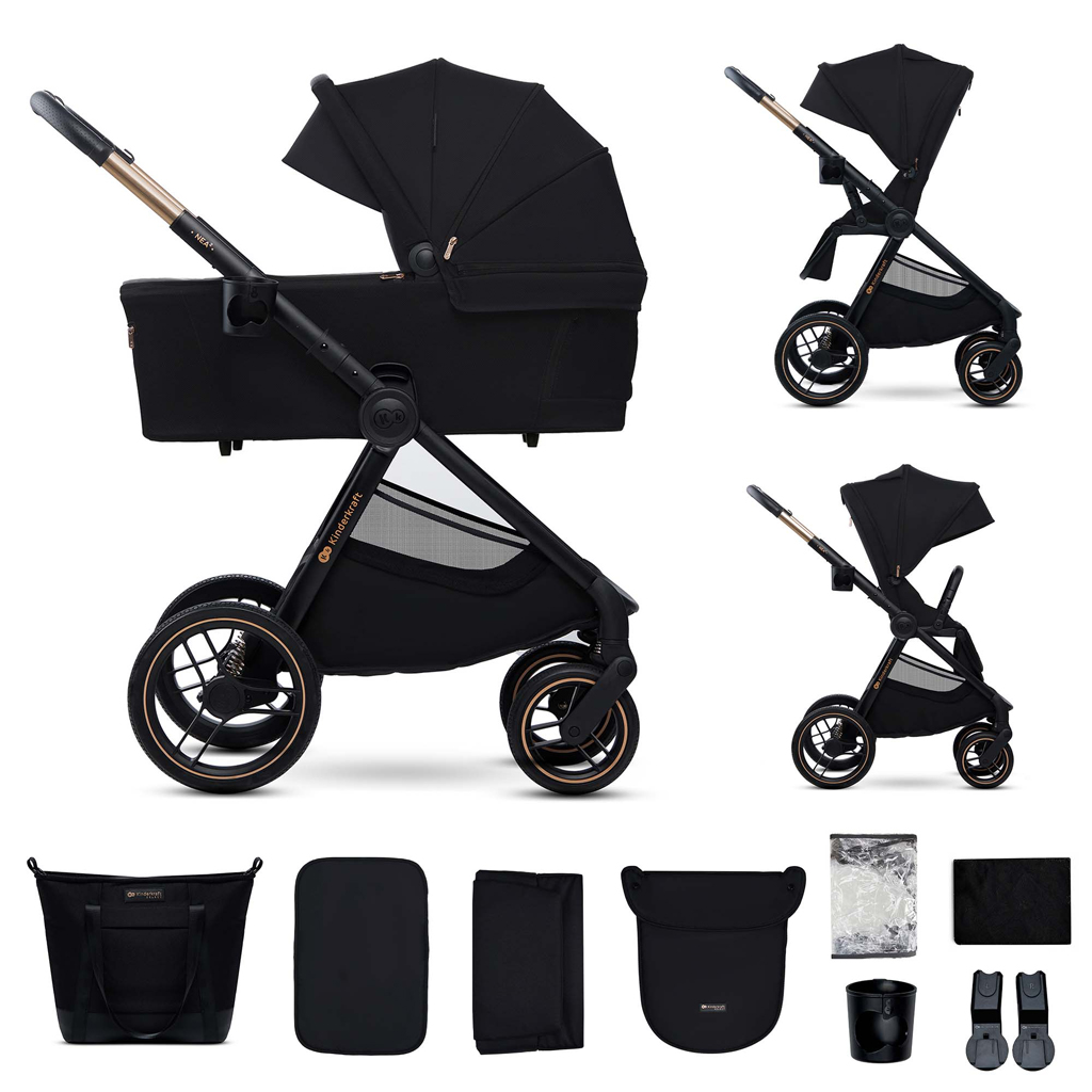 E-shop KINDERKRAFT Kočík kombinovaný Nea 2 2v1 Midnigth Black