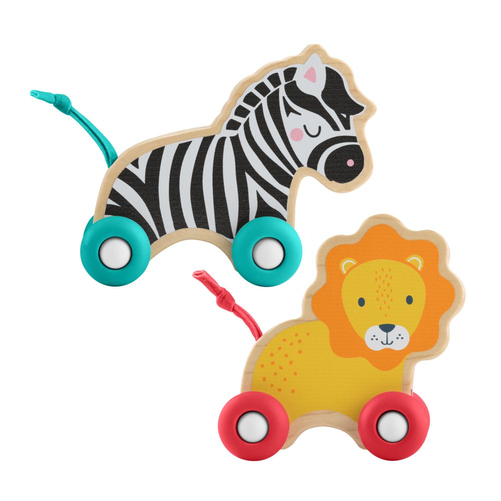E-shop Mattel Fisher Price drevený postrkovací lev a zebra