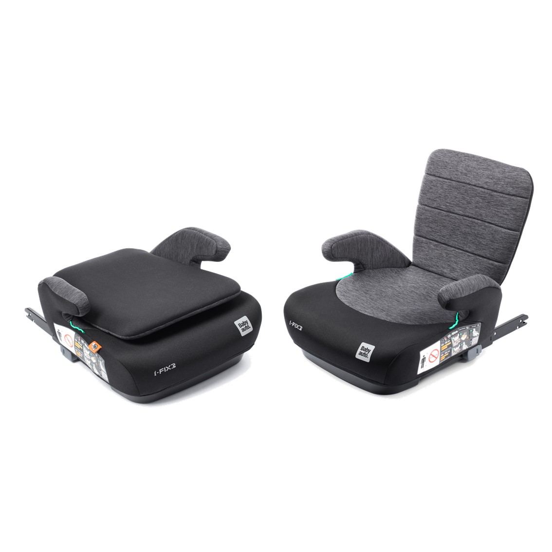 BabyAuto DOKA iFIX 125-150, podsedák so sklopnou opierkou chrbta, black grey flame