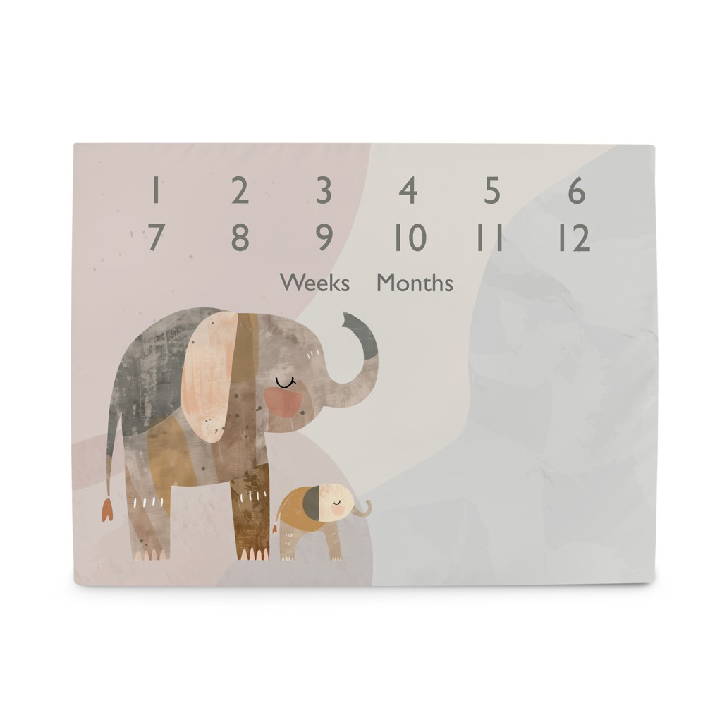 E-shop CEBA BABY Podložka míľniková na fotenie (92x72) Basic Elephant Family