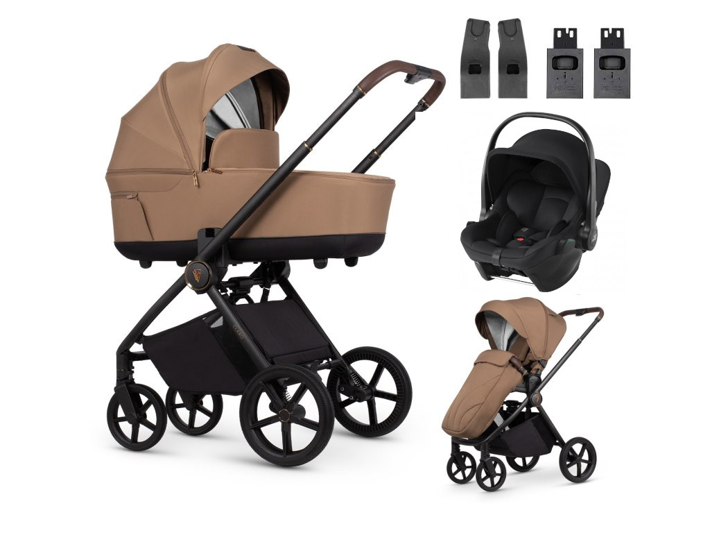 Venicci kočík CLARO 4v1 s Baby Safe Core, Caramel + adaptéry