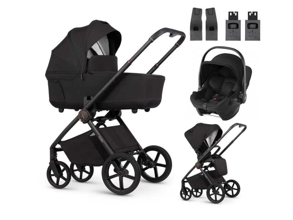 Venicci kočík CLARO 4v1 s Baby Safe Core, Noir + adaptéry