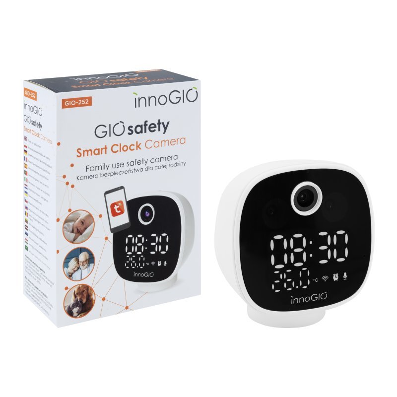 E-shop innoGIO Domáca Smart Wi-fi kamera GIOsafety Clock