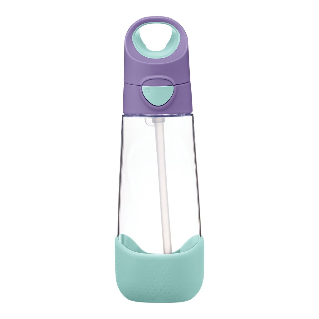 Fľaša na pitie so slamkou 600 ml - lilac pop