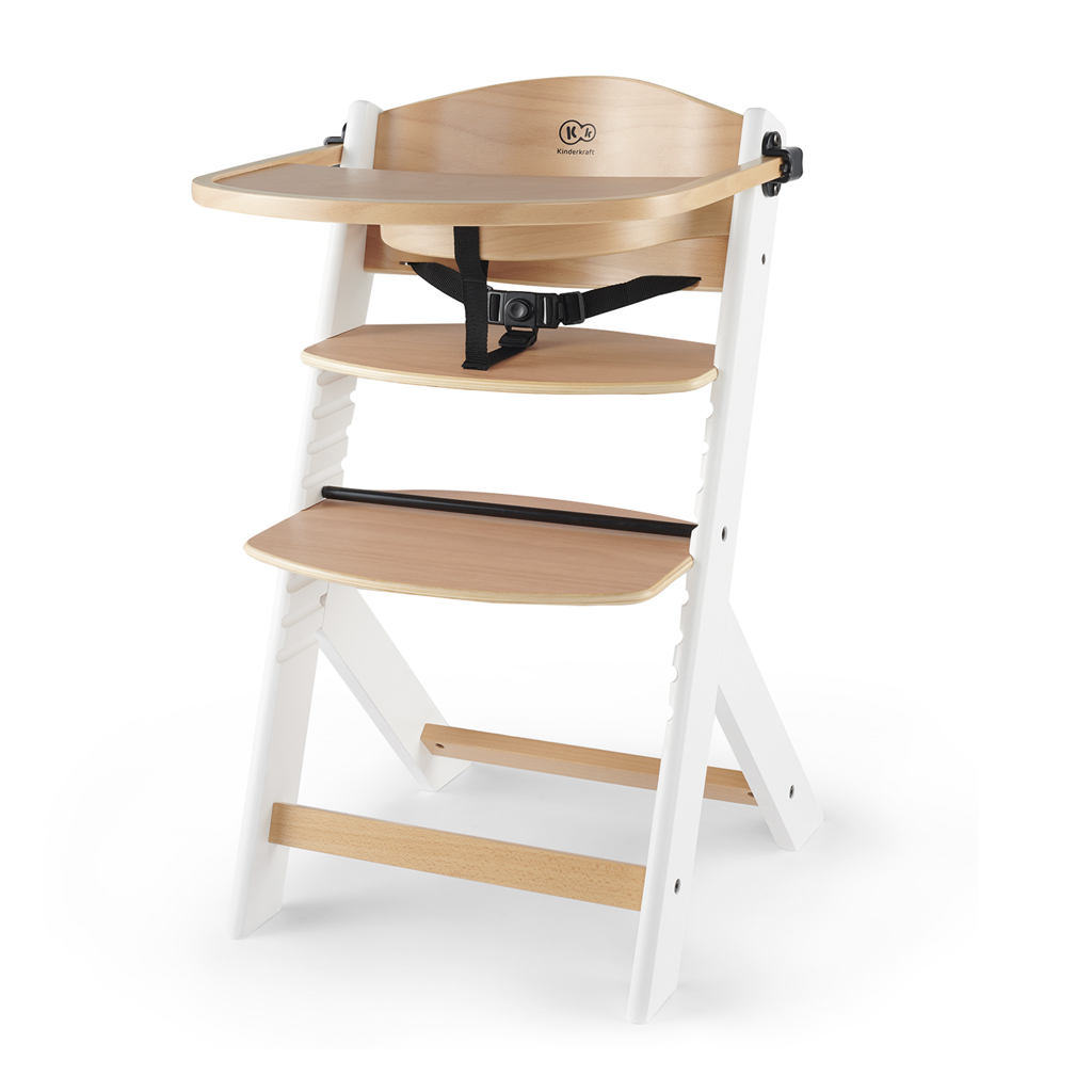 E-shop KINDERKRAFT Stolička jedálenská Enock White wooden, Premium