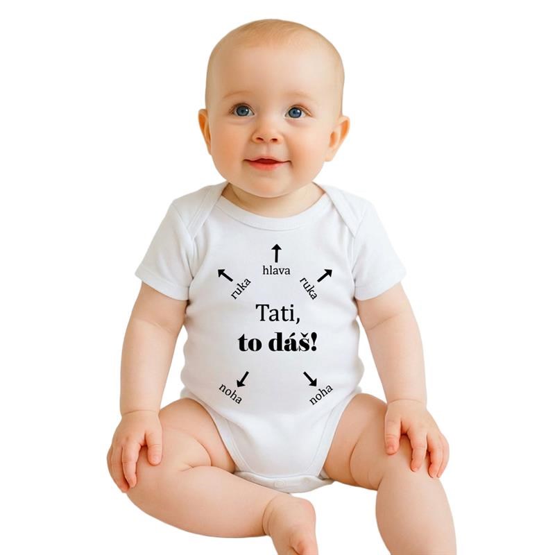 E-shop Detské body s potlačou New Baby Tati, to dáš! - krátky rukáv, 80 (9-12m) - 57846