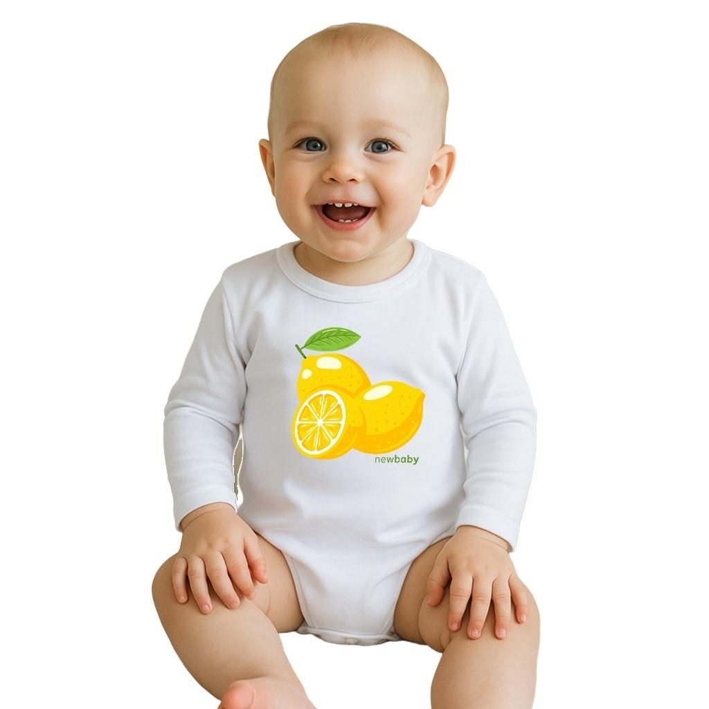 E-shop Detské body s potlačou New Baby Lemon - krátky rukáv, 86 (12-18m) - 57870