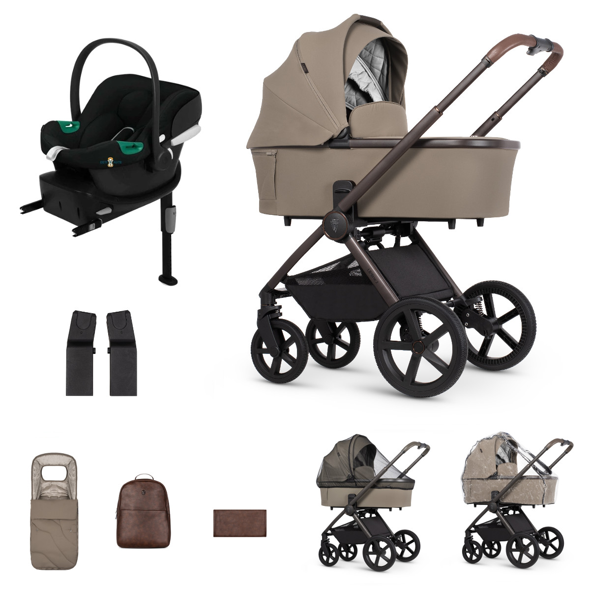 Venicci kočík Tinum UPline 2, Powder SE + Cybex Aton B2 so základňou